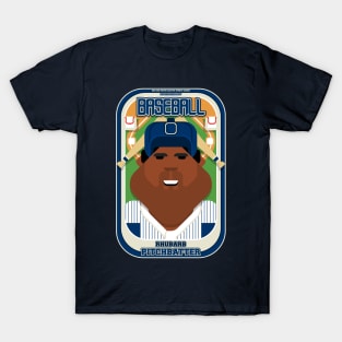 Baseball Blue Pinstripes - Rhubarb Pitchbatter - Hayes version T-Shirt